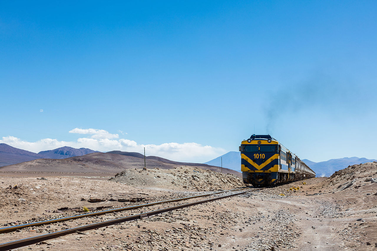 Train in Bolivia, Ollagüe-Uyuni, Bolivia